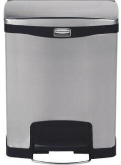 Rubbermaid Slim Jim Tretabfalleimer 30l, Edelstahl, geräuscharm, platzsparend