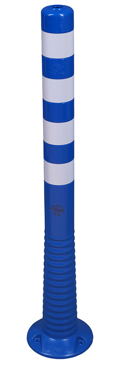 Modellbeispiel: Absperrpfosten -Elasto Blue-  ø 80 mm, mit retroreflektierenden Streifen,  überfahrbar, Höhe 1000 mm, Art. 37874