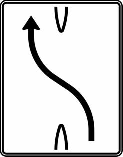 Verkehrszeichen 501-10 StVO, Überleitungstafel
