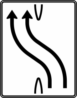 Verkehrszeichen 501-11 StVO, Überleitungstafel