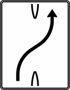 Verkehrszeichen 501-20 StVO, Überleitungstafel
