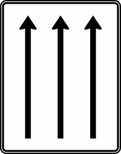 Verkehrszeichen 521-31 StVO, Fahrstreifentafel ohne Gegenverkehr