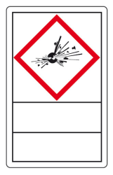 GHS-Gefahrstoffsymbole, Folie (selbstklebend), mit Beschriftungsfeld, Rolle