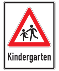 Schulwegschild, Kindergarten
