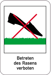 Sonderschild, Betreten des Rasens verboten, 400 x 600 mm