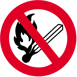 Sonderschild, Feuer, offenes Licht und Rauchen verboten, wahlweise ø 420 und ø 600 mm