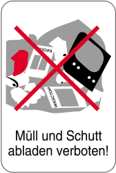 Sonderschild, Müll und Schutt abladen verboten!, 400 x 600 mm