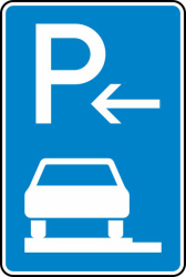 Verkehrszeichen 315-62 StVO, Parken auf Gehwegen ganz in Fahrtr. links (Ende)