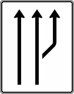 Verkehrszeichen 541-21 StVO, Aufweitungstafel ohne Gegenverkehr