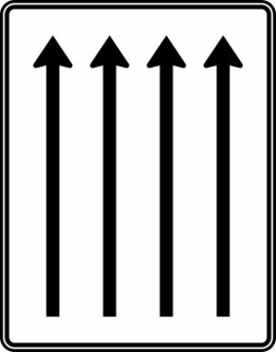 Verkehrszeichen 521-32 StVO, Fahrstreifentafel ohne Gegenverkehr