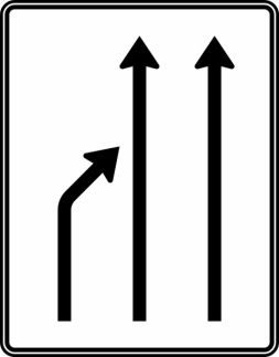 Verkehrszeichen 531-21 StVO, Einengungstafel ohne Gegenverkehr