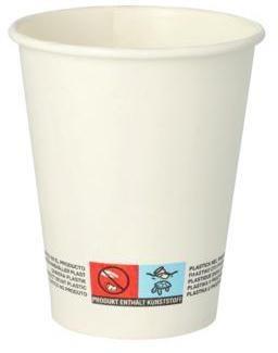 PAPSTAR Trinkbecher pure 0,2l weiß, biologisch abbaubar, 50 St./Pack, FSC-zertifiziert