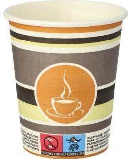 PAPSTAR Trinkbecher Coffee To Go 0,2l braun, 50 St./Pack, Einweg, nicht für alkoholische Getränke