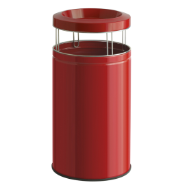 Abfallbehälter -Big Ash- Wesco, 120 Liter aus Stahlblech, mit Ascher, feuerfest