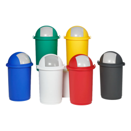 Abfallbehälter -Cubo Jago- 50 Liter aus Kunststoff, mit Pushdeckel, verschiedene Farben