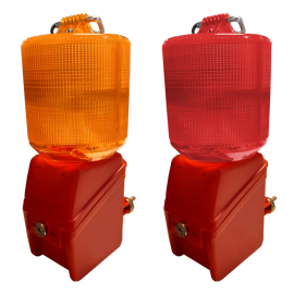 Bauzaunleuchte, LED mit Dämmerungsautomatik, wahlweise mit gelber oder roter Optik