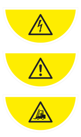Boden-Sicherheitskennzeichen -Warnschild- aus Folie, selbstklebend, Rutschkl. R10, Halbkreis