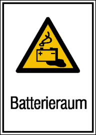 Elektrokennzeichnung / Kombischild, Batterieraum