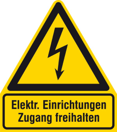 Elektrokennzeichnung / Warnkombischild, Elektrische Einrichtungen Zugang freihalten