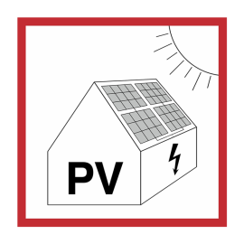 Elektrokennzeichnung / Warnschild, Warnung vor Gefahren durch Photovoltaikanlage
