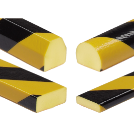 Flächenschutz -Protect- Knuffi® aus PU, Länge 5000 mm (Rolle), gelb / schwarz, verschiedene Profile