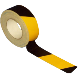 Gewebe-Bodenmarkierungsband -Strong Plus-, schwarz / gelb, 50 m, für vertikale Flächen, VPE 2 Stk.