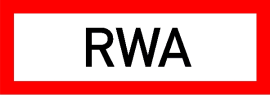 Hinweisschild, RWA Rauch- und Wärmeabzug