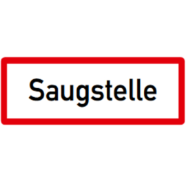 Hinweisschild, Saugstelle, DIN 4066