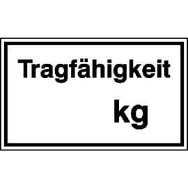Hinweisschild zur Betriebskennzeichnung, Tragfähigkeit ... kg