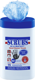 SCRUBS Reinigungstücher, für Hände, Maschinen und Werkzeuge -In a Bucket-, 15er Box, VPE 12 Stk.