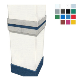 Säulenschutzprofil aus HDPE -Defender E15- für Rechtecksäulen mit 90°-Ecken, Profiltiefe 15 mm