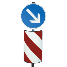 Verkehrsleitsäule, konvexe Form (hinten offen), mit Kantenschutz