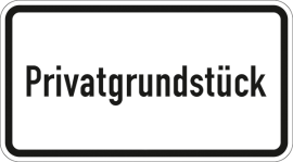Verkehrszeichen 2822 StVO, Privatgrundstück
