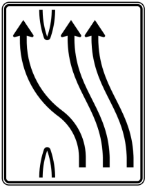 Verkehrszeichen 501-14 StVO, Überleitungstafel