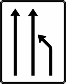 Verkehrszeichen 531-11 StVO, Einengungstafel ohne Gegenverkehr