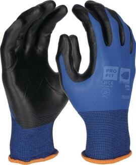 PRO FIT Handschuh SPIKE blau/schwarz, Gr. 8/9/10, EN 388/EN 407, Mikro-Nitril, PSA II, atmungsaktiv