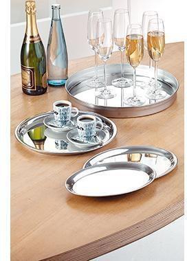 Esmeyer Serviertablett DAILY oval 22x29cm, Edelstahl, hochglänzend, spülmaschinenfest, silber