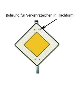 Bohrung für Verkehrszeichen in Flachform