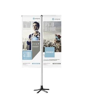 Fahnenständer 'TEMPAFLAG DOUBLE', mobil und höhenverstellbar für 2 Flaggen