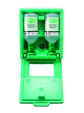 Augenspülstation -PLUM-, inkl. 2 x 500 ml Augenspülflasche und Wandbox, zur Wandmontage