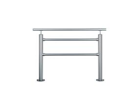 Modellbeispiel: Gel&auml;ndersystem aus Edelstahl zum Aufschrauben, mit Handlauf Art. - Nr. 13286