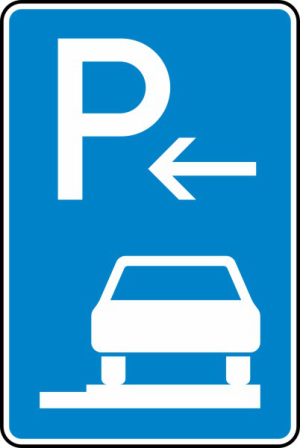 Verkehrszeichen 315-66 StVO, Parken auf Gehwegen ganz in Fahrtr. rechts (Anfang)