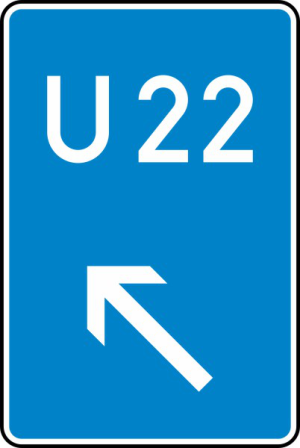 Verkehrszeichen 460-12 StVO, Bedarfsumleitung, links einordnen