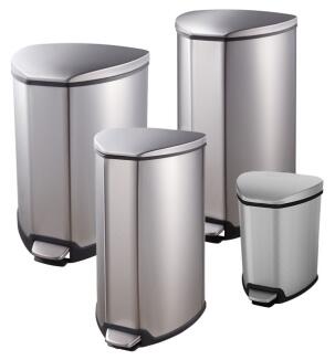 Abfallbehälter 'P-Bins 107', aus Edelstahl, mit Pedal