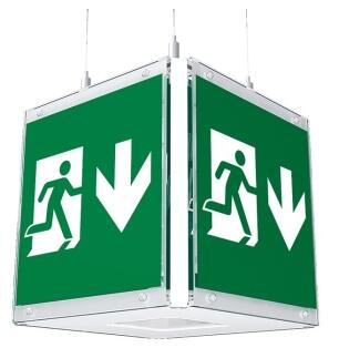 Modellbeispiel: Rettungszeichenwürfel -CUBE-Lux- LED, Erkennungsweite 41 m (Art. br570031-br570200)