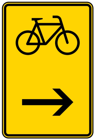 Verkehrszeichen 422-26 StVO, Wegweiser für Radverkehr hier rechts