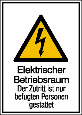 Elektrokennzeichnung / Kombischild, Elektrischer Betriebsraum...