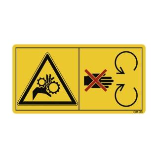 LAV-Schild Schutzeinrichtung bei laufendem Motor, selbstklebend, 2 oder 10 Stück/Bogen, ISO 11684