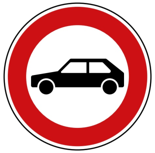 Verkehrszeichen 257-55 StVO, Verbot für Personenkraftwagen