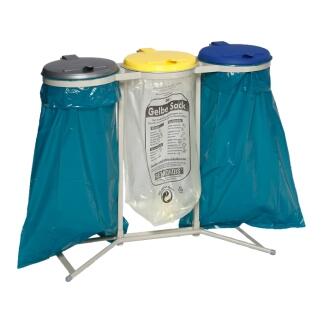 Müllsackständer 'Cubo Bartoli' 3x 120 Liter aus Stahl, wahlweise stationär oder fahrbar